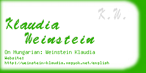 klaudia weinstein business card